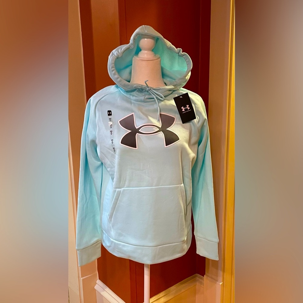 NWT-New with tags! Baby Blue Under Armor hooded sweatshirt. Size Small.